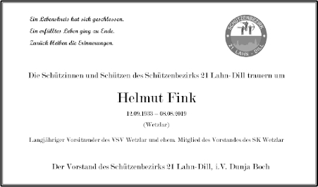 You are currently viewing Nachruf für Helmut Fink